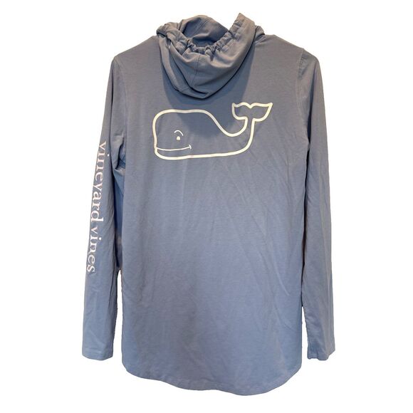 Vineyard Vines Edgartown Lightweight Hoodie Women's Small Light Blue Whale - Picture 8 of 9
